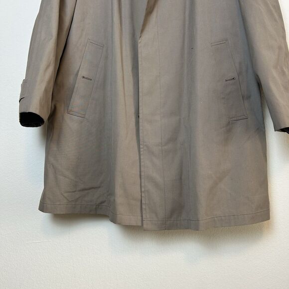 London Fog Maincoats Trench Coat Men’s 44R Khaki Tan Lined Gorpcore Old Money - Picture 3 of 15